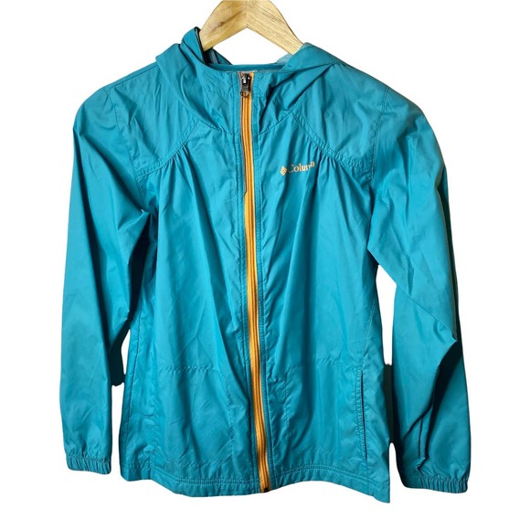 Columbia Other - Columbia Light Weight & Thin Full-Zip Hooded Windbreaker Blue Girl's M 10/12